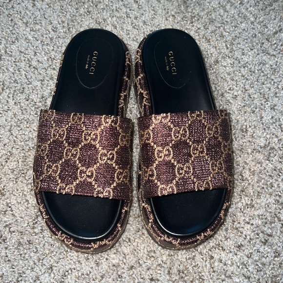 Gucci platform slides size 37.5 - Picture 2 of 3